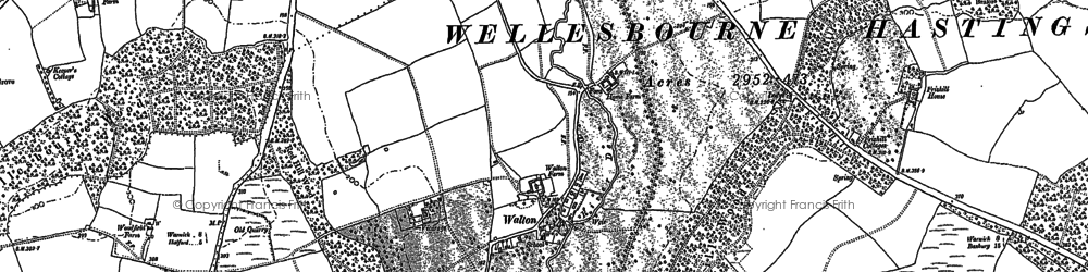 Old map of Walton in 1885