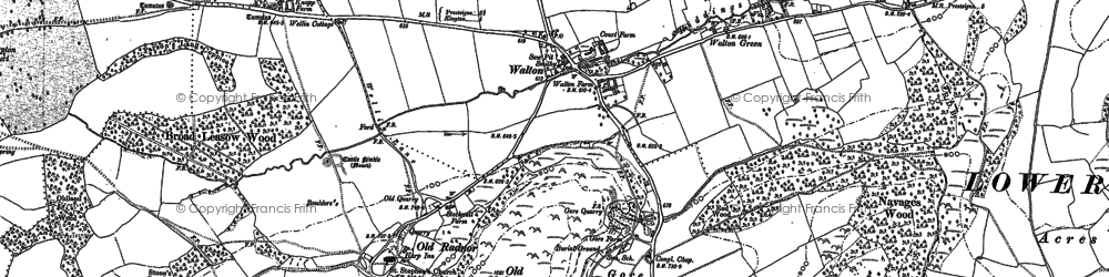 Old map of Downton in 1887