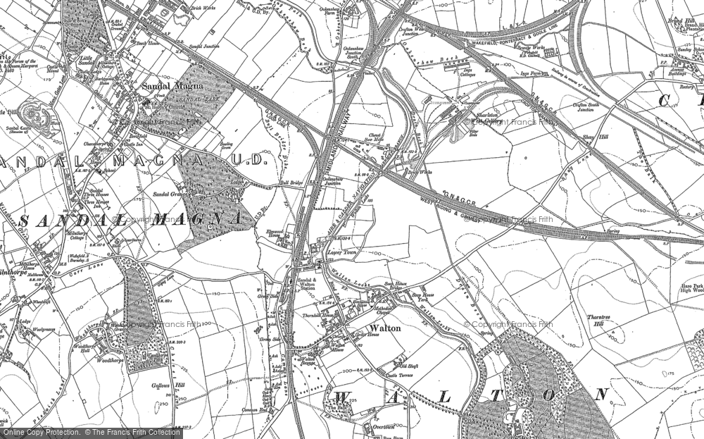 Old Map of Historic Map covering Woolgreaves in 1890