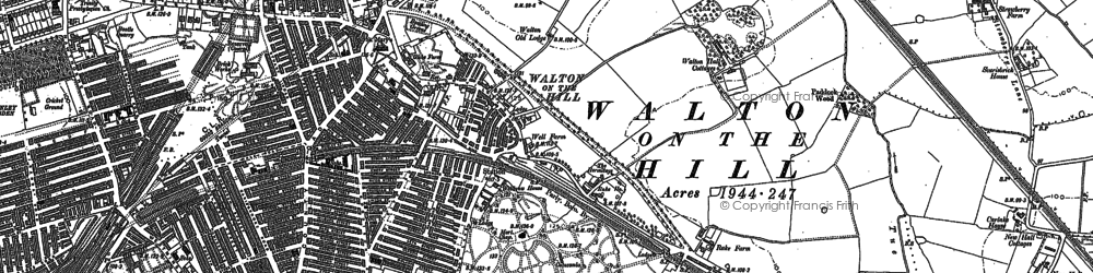 Old map of Walton in 1906