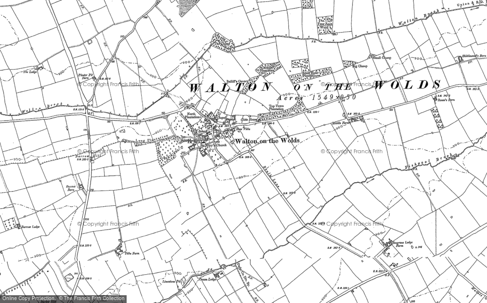 Old Map of Walton on the Wolds, 1883 in 1883