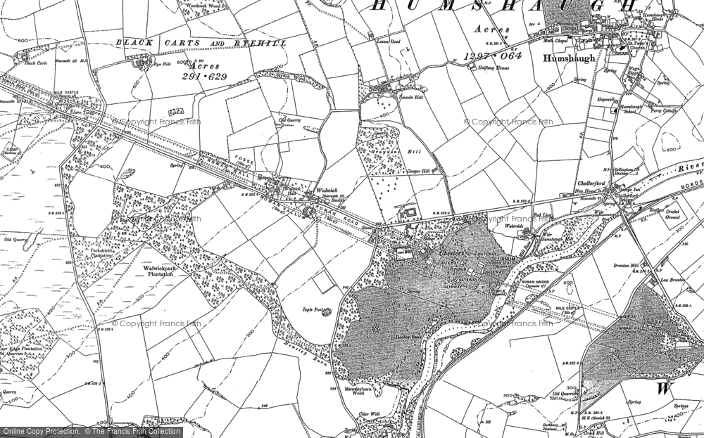 Old Map of Walwick, 1895 in 1895