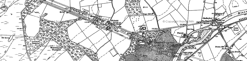 Old map of Walwick in 1895
