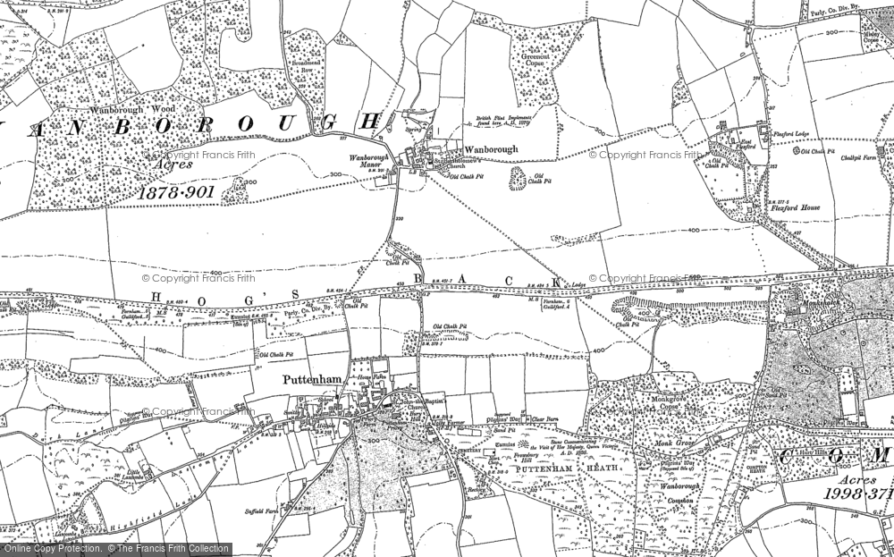 Old Map of Wanborough, 1895 in 1895