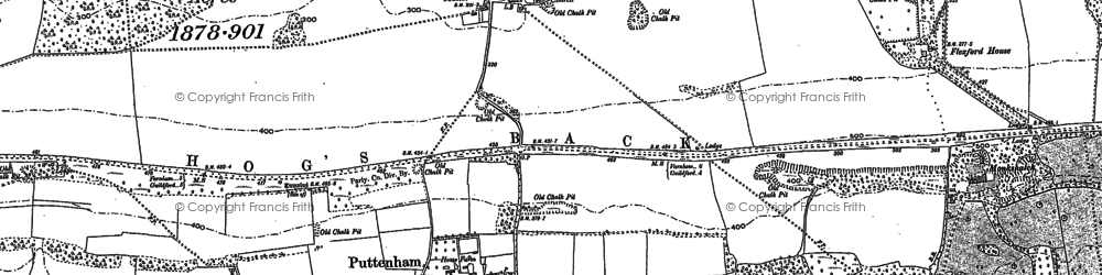 Old map of Wanborough in 1895