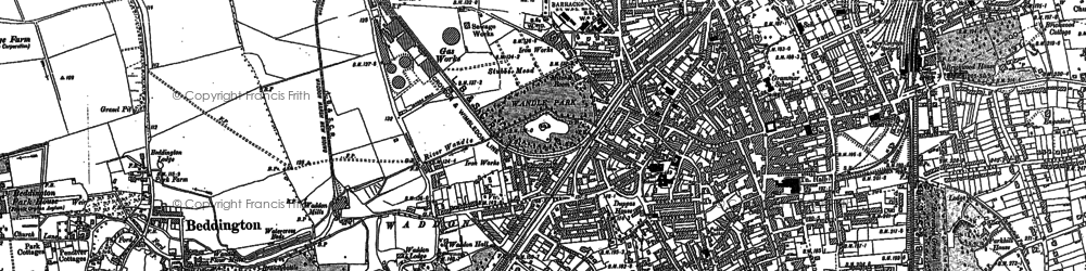 Old map of Wandle Park in 1895