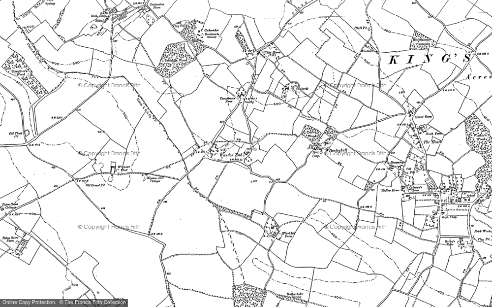 Old Map of Historic Map covering Wigmore Hall Fm in 1879
