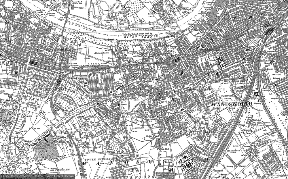 Old Map of Wandsworth, 1894 - 1911 in 1894