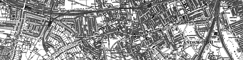 Old map of Putney Heath in 1894