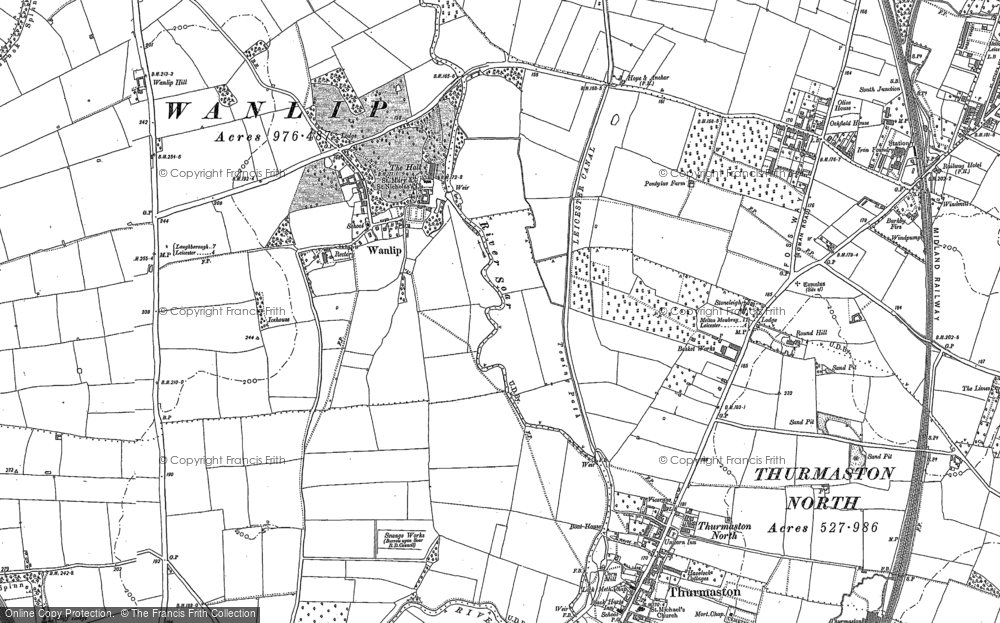 Old Map of Wanlip, 1883 in 1883