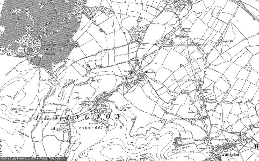 Old Map of Wannock, 1898 - 1908 in 1898