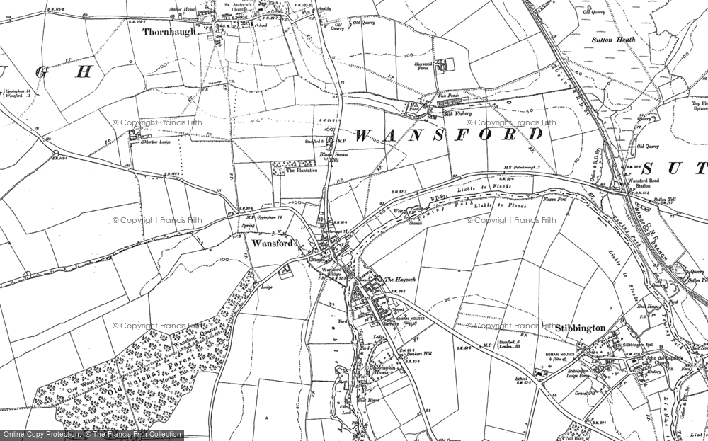 Old Map of Wansford, 1885 - 1899 in 1885