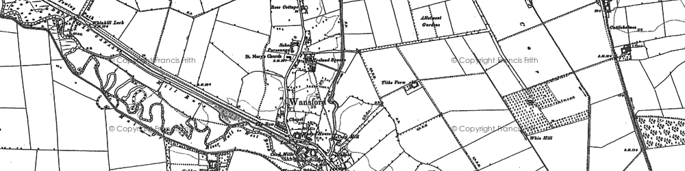 Old map of Wansford in 1890