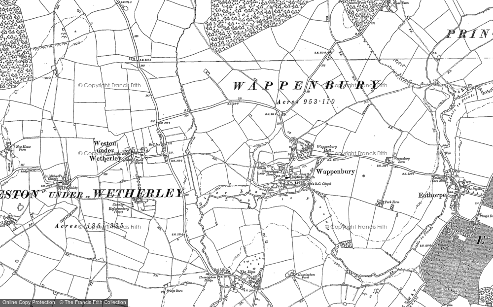 Old Map of Wappenbury, 1886 in 1886