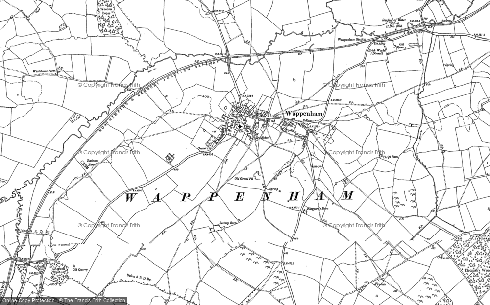 Old Map of Wappenham, 1883 in 1883