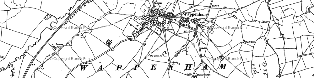 Old map of Wappenham in 1883