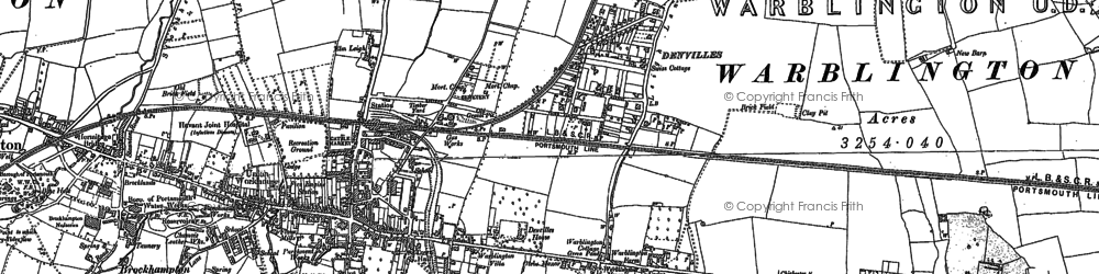 Old map of Warblington in 1910