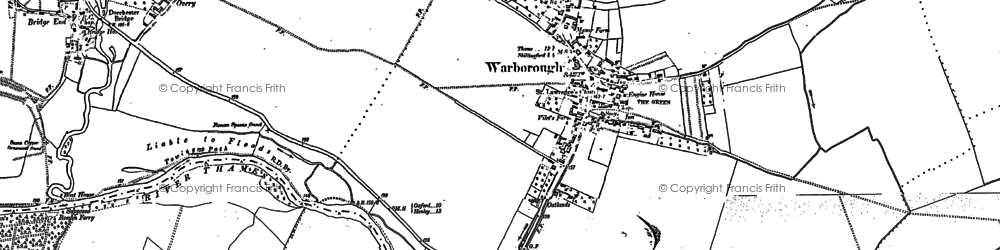 Old map of Warborough in 1897