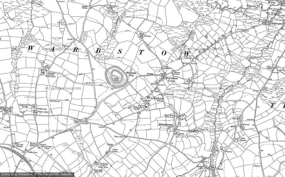 Old Map of Historic Map covering West Langdon in 1882