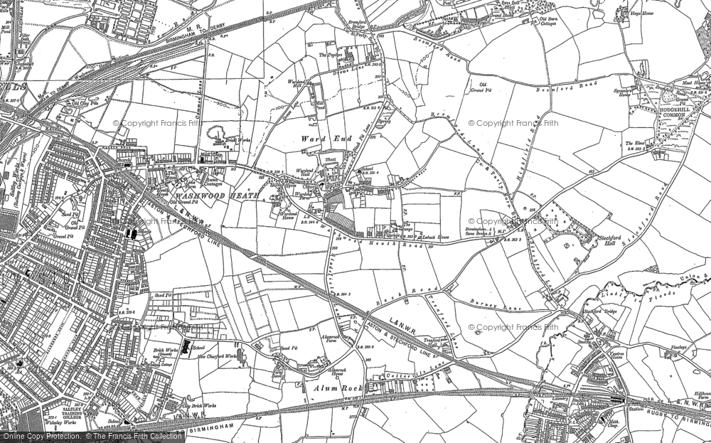Old Map of Ward End, 1888 - 1902 in 1888