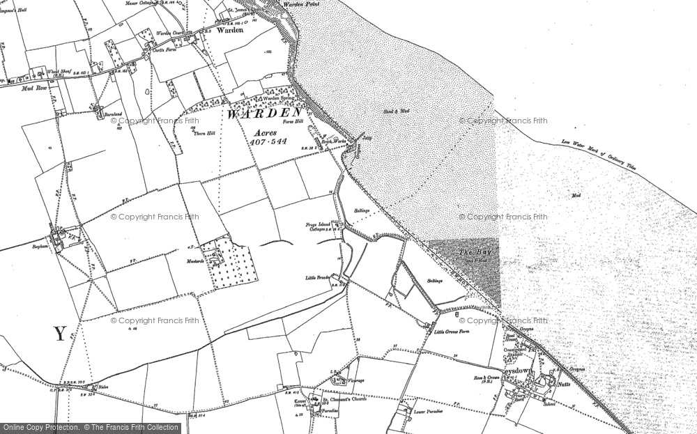 Old Map of Historic Map covering Bay View in 1906