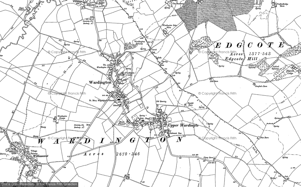 Old Map of Historic Map covering Upper Wardington in 1899