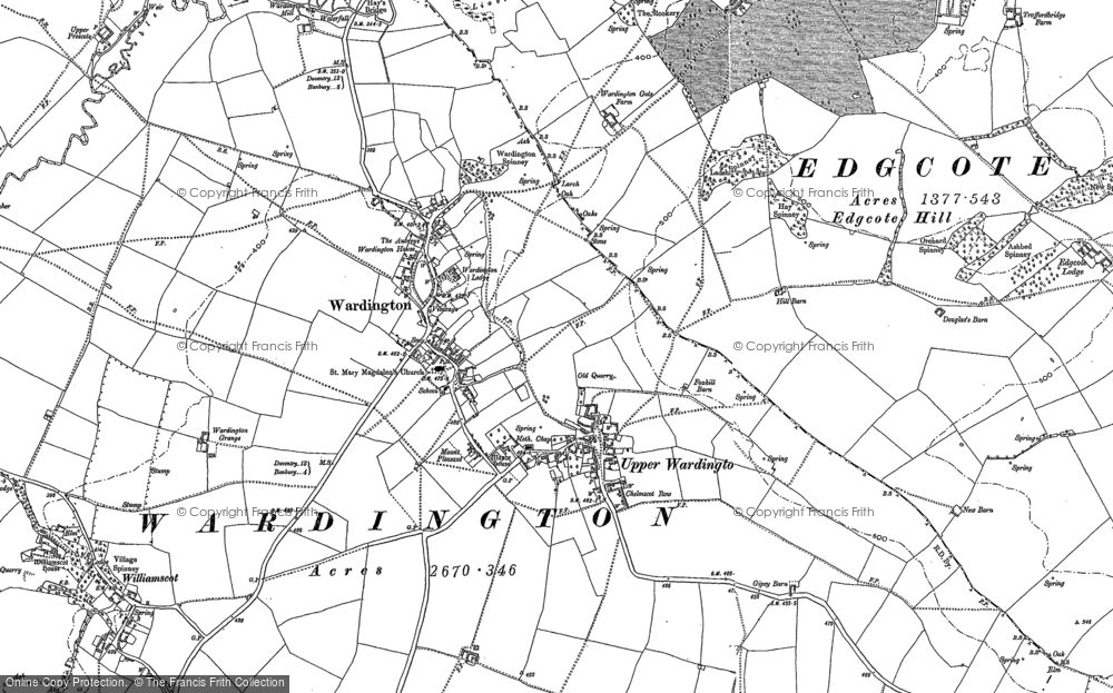 Old Map of Wardington, 1899 - 1900 in 1899