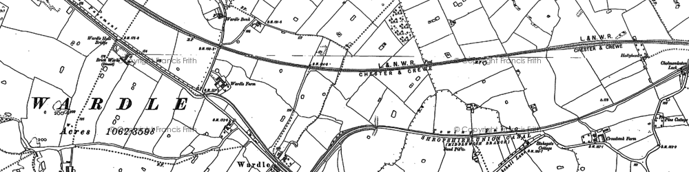Old map of Wardle in 1897