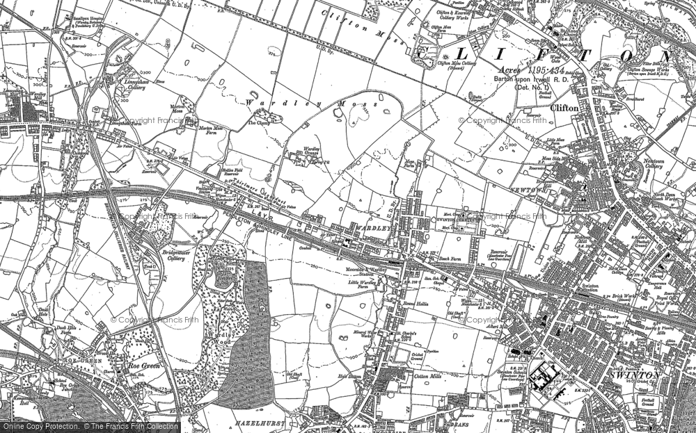 Old Map of Wardley, 1889 - 1891 in 1889