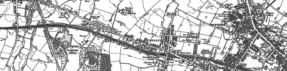 Old map of Wardley in 1889