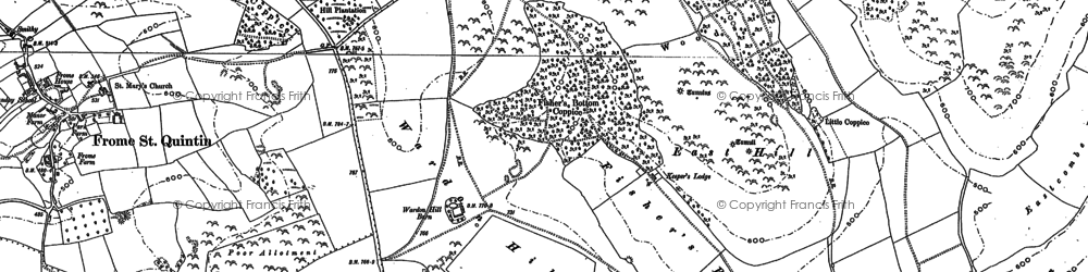 Old map of Wardon Hill in 1887