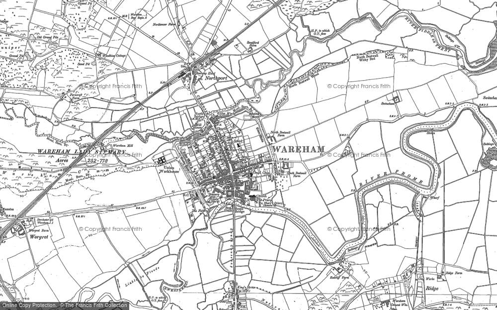 Old Map of Wareham, 1886 - 1887 in 1886