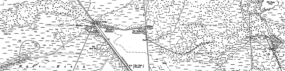 Old map of Bloxworth Heath in 1886