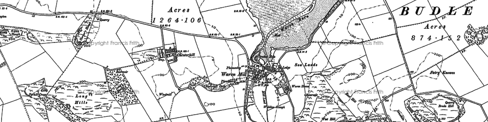 Old map of Budle Bay in 1897