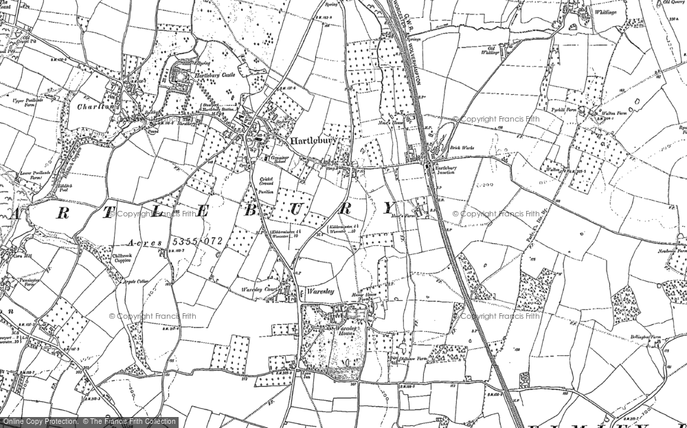 Old Map of Waresley, 1883 in 1883