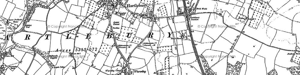 Old map of Waresley in 1883