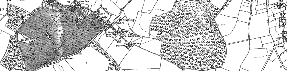 Old map of Waresley in 1900