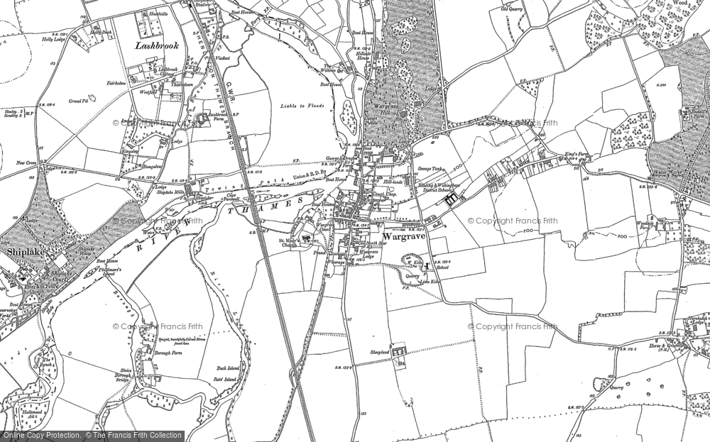 Old Map of Wargrave, 1910 in 1910