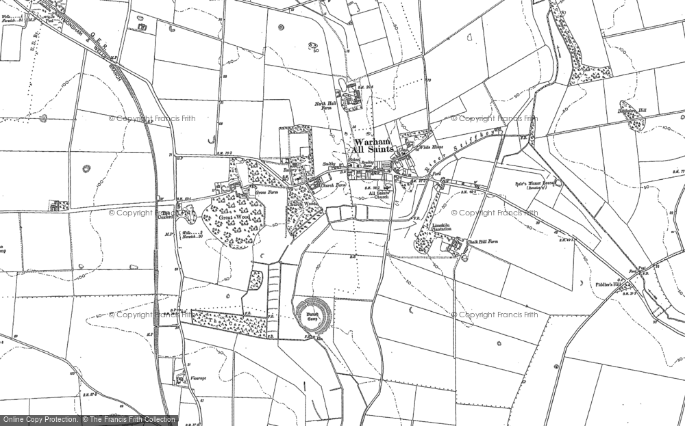 Old Map of Warham, 1886 in 1886