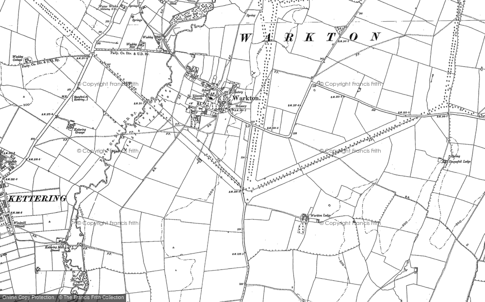 Old Map of Warkton, 1884 - 1885 in 1884