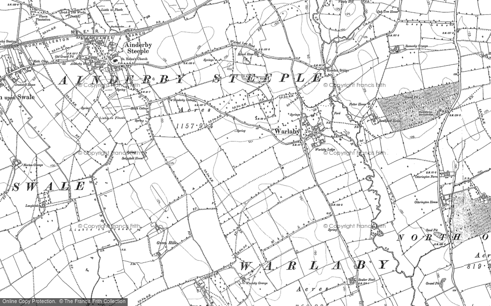Old Map of Warlaby, 1891 - 1892 in 1891