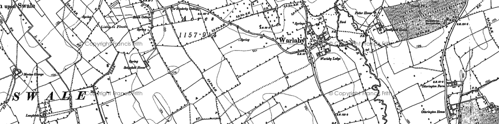 Old map of Warlaby in 1891