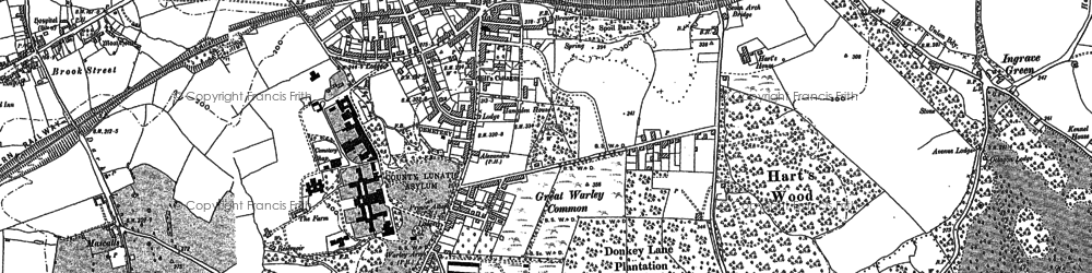 Old map of Warley in 1895