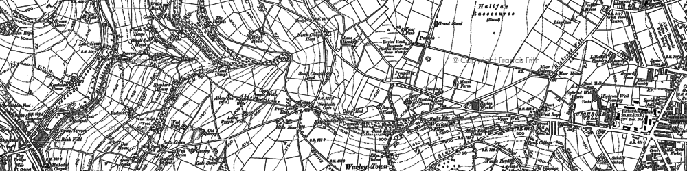 Old map of Warley Town in 1893