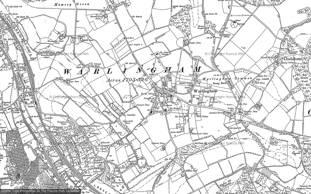 Old Map of Warlingham, 1895 in 1895