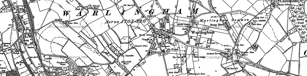 Old map of Warlingham in 1895