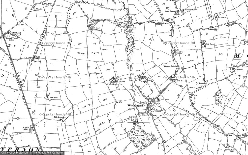 Old Map of Historic Map covering Coppenhall Moss in 1899