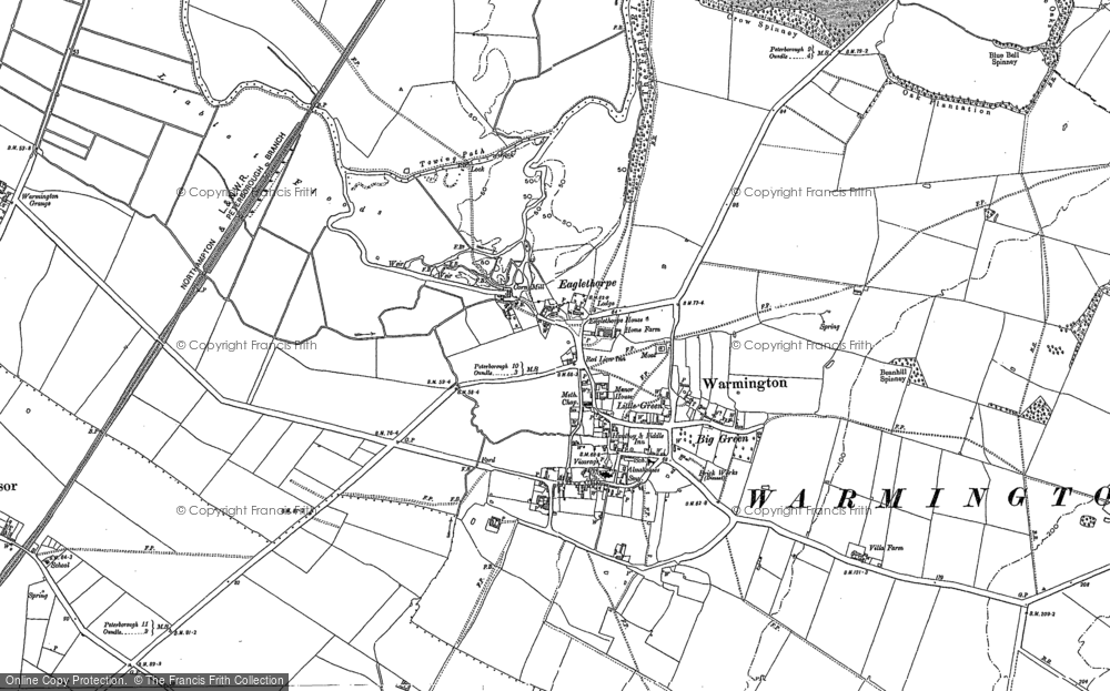 Old Map of Historic Map covering Eaglethorpe in 1885