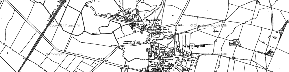 Old map of Warmington in 1885