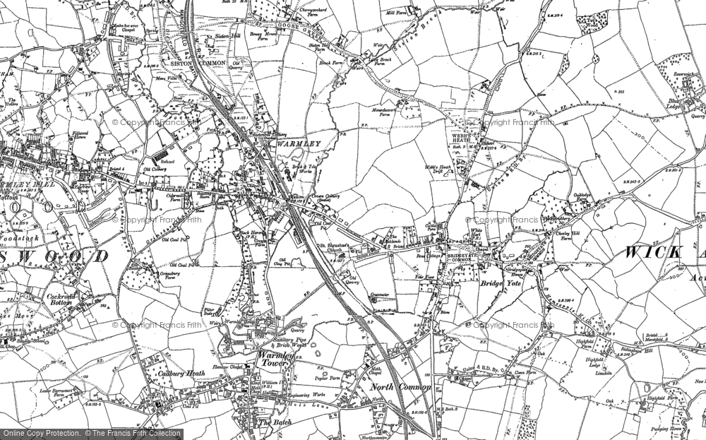 Old Map of Historic Map covering Bridge Yate in 1881